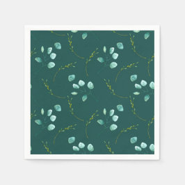 Blue Garden Waterverf Stems Wedding Servet