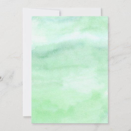 Blue Garden Waterverf Stems Wedding Shower Kaart (Achterkant)