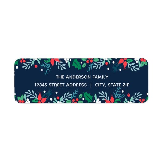 Blue Garland - Return Address Labels (Voorkant)