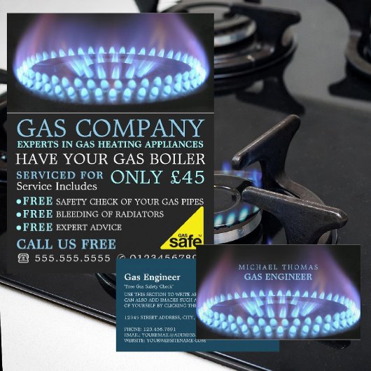 Blue Gas Ring, Gas Engineer & Super Adverteren Flyer