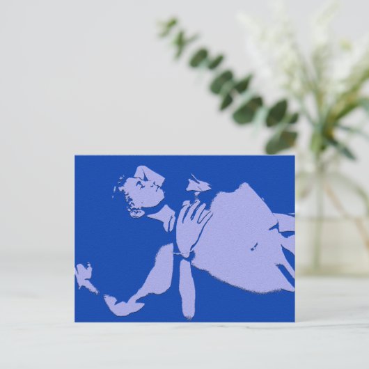 Blue Gay Love Briefkaart (Staand voorkant)