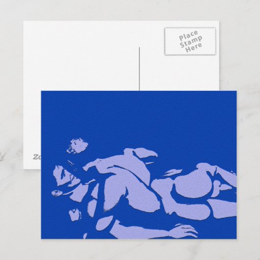 Blue Gay Love Briefkaart (Voorkant / Achterkant)