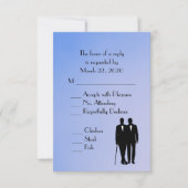 Blue Gay Wedding Menu RSVP (Voorkant)