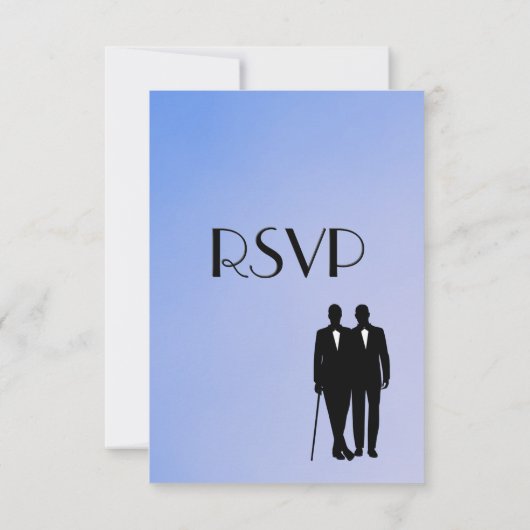 Blue Gay Wedding Menu RSVP (Achterkant)