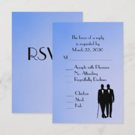 Blue Gay Wedding Menu RSVP