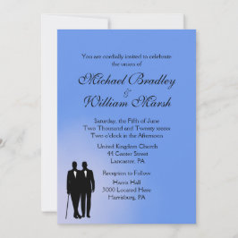 Blue Gay Wedding Uitnodiging