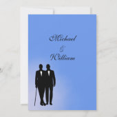Blue Gay Wedding Uitnodiging (Achterkant)
