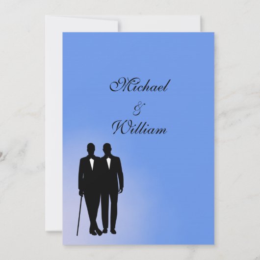 Blue Gay Wedding Uitnodiging (Achterkant)