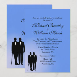 Blue Gay Wedding Uitnodiging