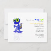 Blue Gecko Birthday Uitnodiging (Voorkant)