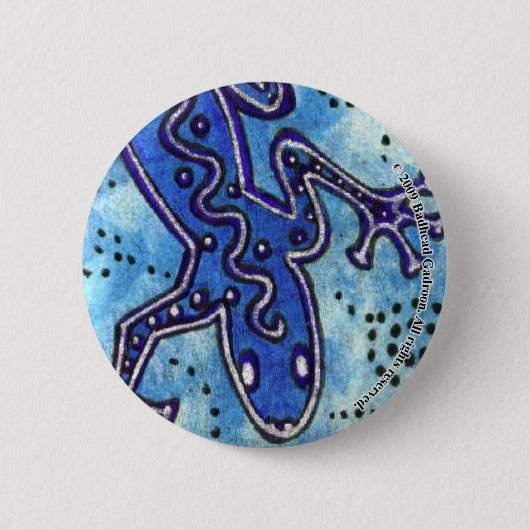 Blue Gecko Round Button (Voorkant)