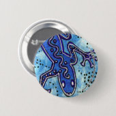 Blue Gecko Round Button (Voorkant /achterkant)