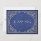 Blue Geek Book Library Literary Wedding Bedankkaart (Voorkant)