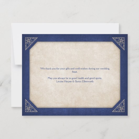 Blue Geek Book Library Literary Wedding Bedankkaart (Achterkant)