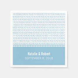 Blue Geek Chic Binary Code Paper Napkins Servetten