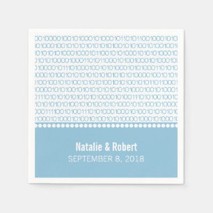 Blue Geek Chic Binary Code Paper Napkins Servetten