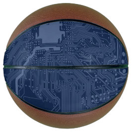 Blue Geek Motherboard Circuit Patroon Basketbal