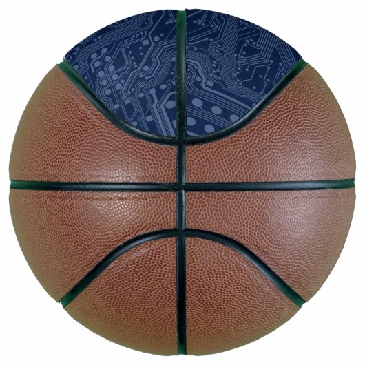 Blue Geek Motherboard Circuit Patroon Basketbal (Rechts)