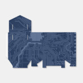 Blue Geek Motherboard Circuit Patroon Bedankdoosjes (Uitgevouwen)