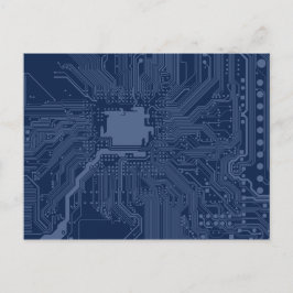 Blue Geek Motherboard Circuit Patroon Briefkaart