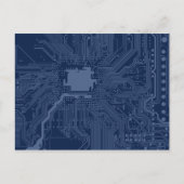 Blue Geek Motherboard Circuit Patroon Briefkaart (Voorkant)
