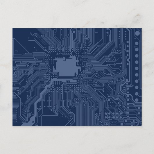 Blue Geek Motherboard Circuit Patroon Briefkaart (Voorkant)