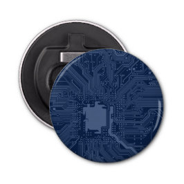 Blue Geek Motherboard Circuit Patroon Button Flesopener