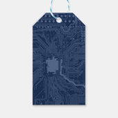 Blue Geek Motherboard Circuit Patroon Cadeaulabel (Voorkant)