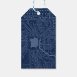 Blue Geek Motherboard Circuit Patroon Cadeaulabel