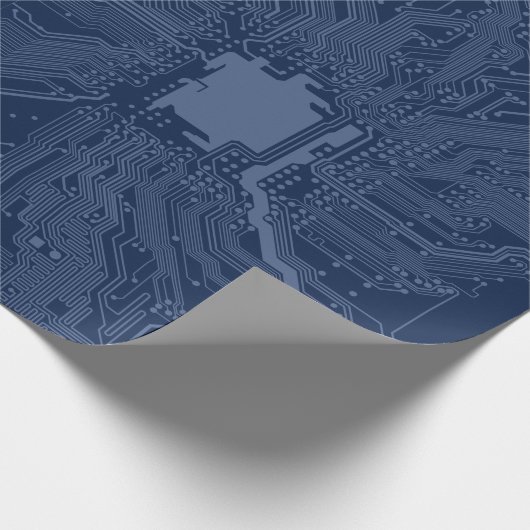 Blue Geek Motherboard Circuit Patroon Cadeaupapier (Hoek)