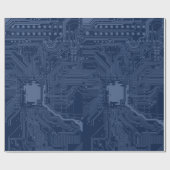 Blue Geek Motherboard Circuit Patroon Cadeaupapier (Vlak)