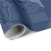 Blue Geek Motherboard Circuit Patroon Cadeaupapier (Rol Hoek)