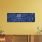 Blue Geek Motherboard Circuit Patroon Canvas Afdruk (Insitu (Woonkamer))