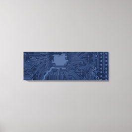 Blue Geek Motherboard Circuit Patroon Canvas Afdruk