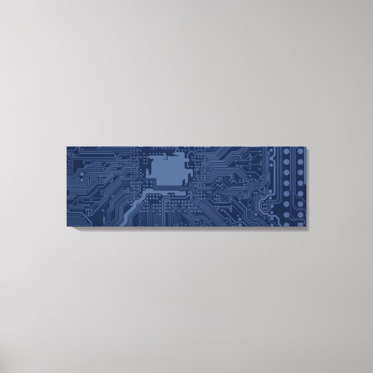 Blue Geek Motherboard Circuit Patroon Canvas Afdruk (Voorkant)
