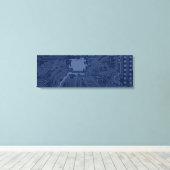 Blue Geek Motherboard Circuit Patroon Canvas Afdruk (Insitu (Houten vloer))