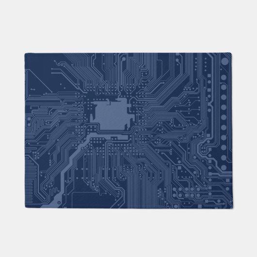 Blue Geek Motherboard Circuit Patroon Deurmat (Voorkant)