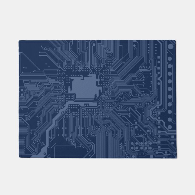 Blue Geek Motherboard Circuit Patroon Deurmat (Voorkant)