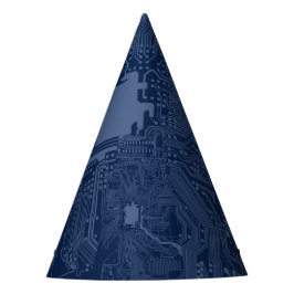 Blue Geek Motherboard Circuit Patroon Feesthoedjes