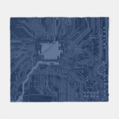 Blue Geek Motherboard Circuit Patroon Fleece Deken (Voorkant (Horizontaal))