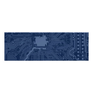 Blue Geek Motherboard Circuit Patroon Foto Afdruk