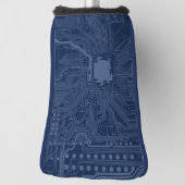 Blue Geek Motherboard Circuit Patroon Golfheadcover (Draai 90)