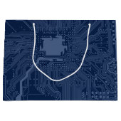Blue Geek Motherboard Circuit Patroon Groot Cadeauzakje (Voorkant)