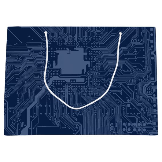 Blue Geek Motherboard Circuit Patroon Groot Cadeauzakje (Voorkant)