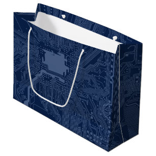 Blue Geek Motherboard Circuit Patroon Groot Cadeauzakje