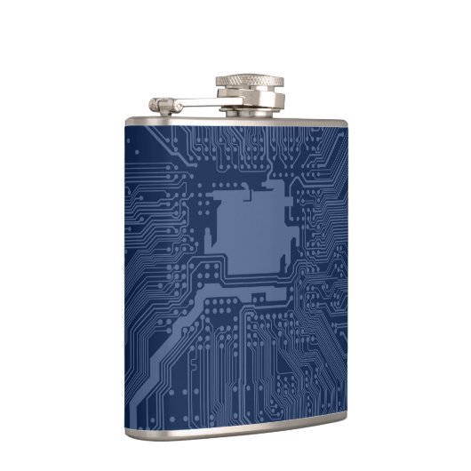 Blue Geek Motherboard Circuit Patroon Heupfles (Rechts)