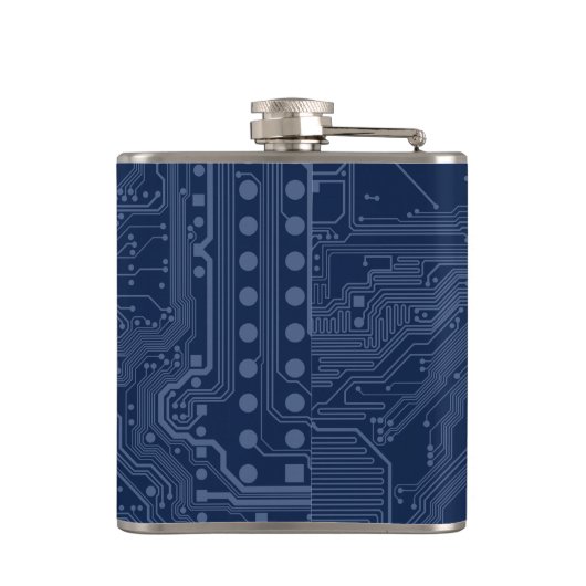 Blue Geek Motherboard Circuit Patroon Heupfles (Achterkant)