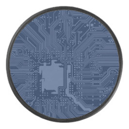 Blue Geek Motherboard Circuit Patroon Hockey Puck