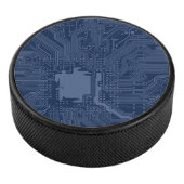 Blue Geek Motherboard Circuit Patroon Hockey Puck (3/4)