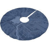 Blue Geek Motherboard Circuit Patroon Kerstboom Rok (Gekanteld)
